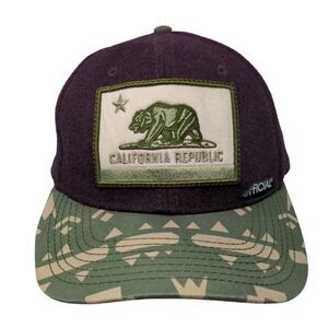 California Republic Official Snapback Hat Multicolor OSFA Embroidered 6 Panel